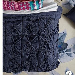 Anthropologie Organic Rosette Jersey Quilt